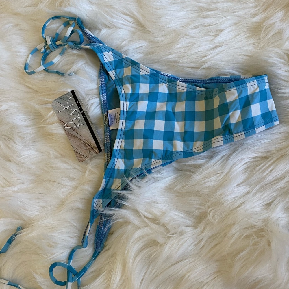 Plaid blue Bikini bottom